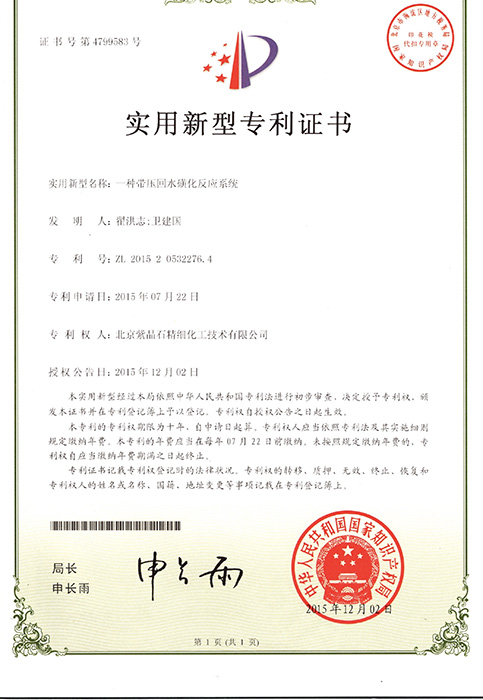 一种带压回水磺化反应系统